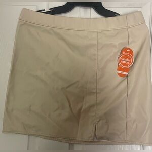 🔴 3/$12 Wonder Nation Girl’s Plus Beige Pleather Skirt! NWT! Size 14-16 XL Plus